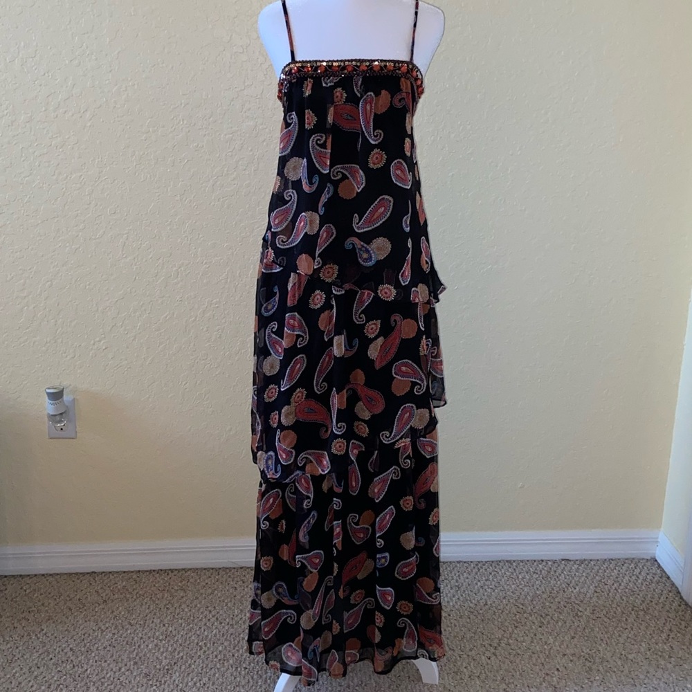 Misope Tiered Embellished Maxi Dress